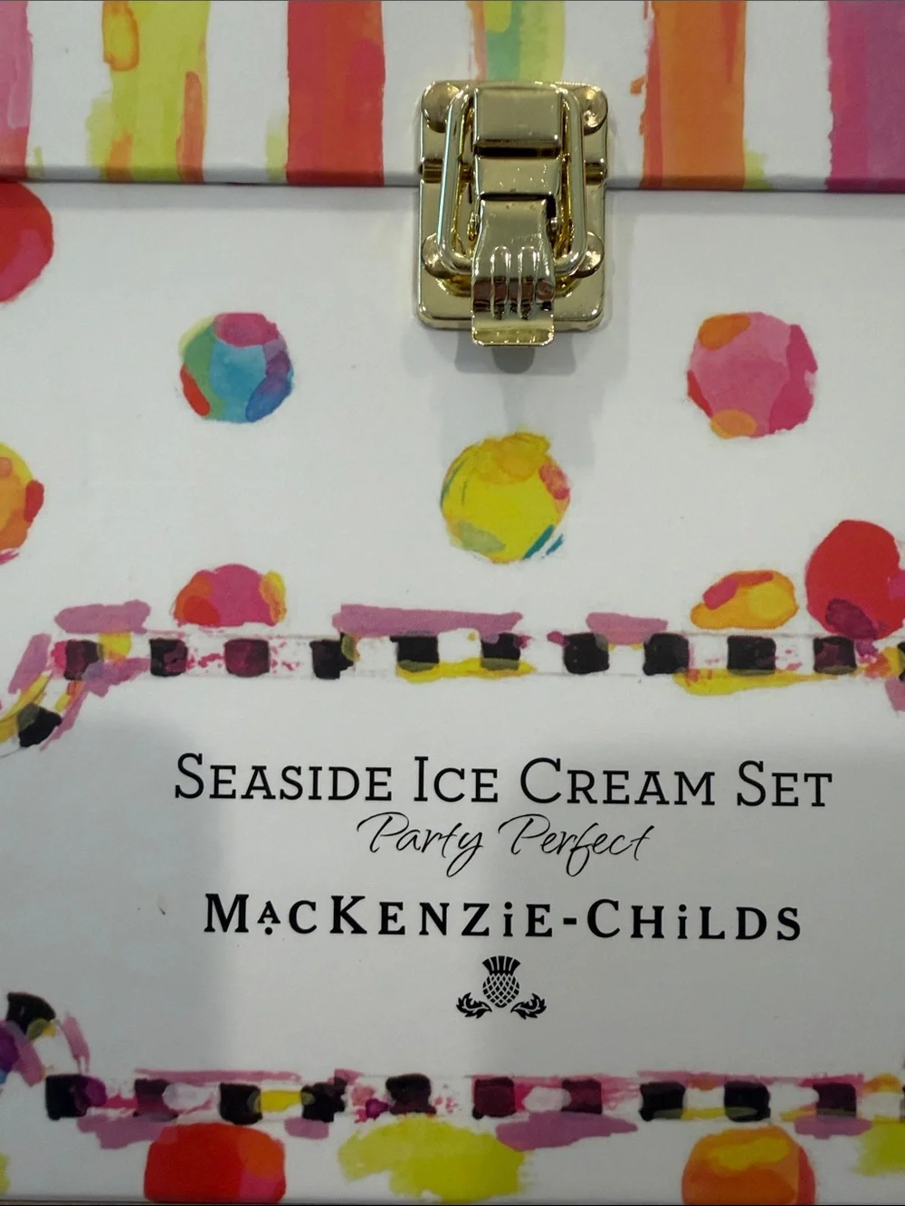 NWT Mackenzie Childs Seaside Ice Cream Set